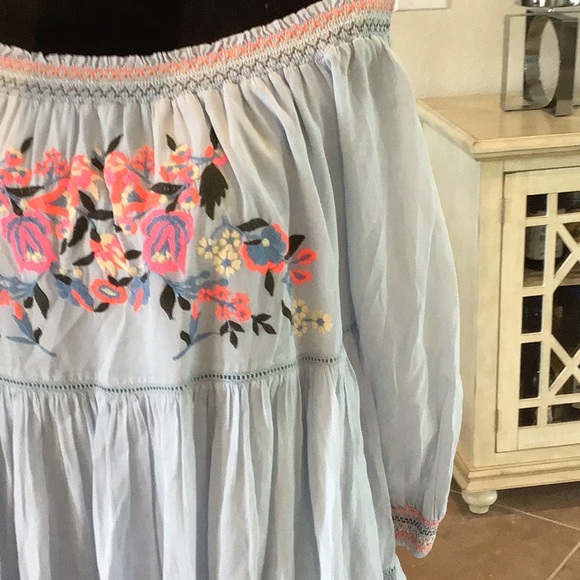 Free People Sunbeams mini dress, off shoulder, size medium - Picture 2 of 7